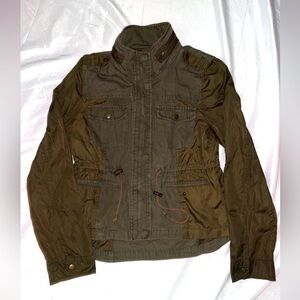 American Rag Cie Women's Small Olive Green Cargo Utility Cinched Waist Jacket
